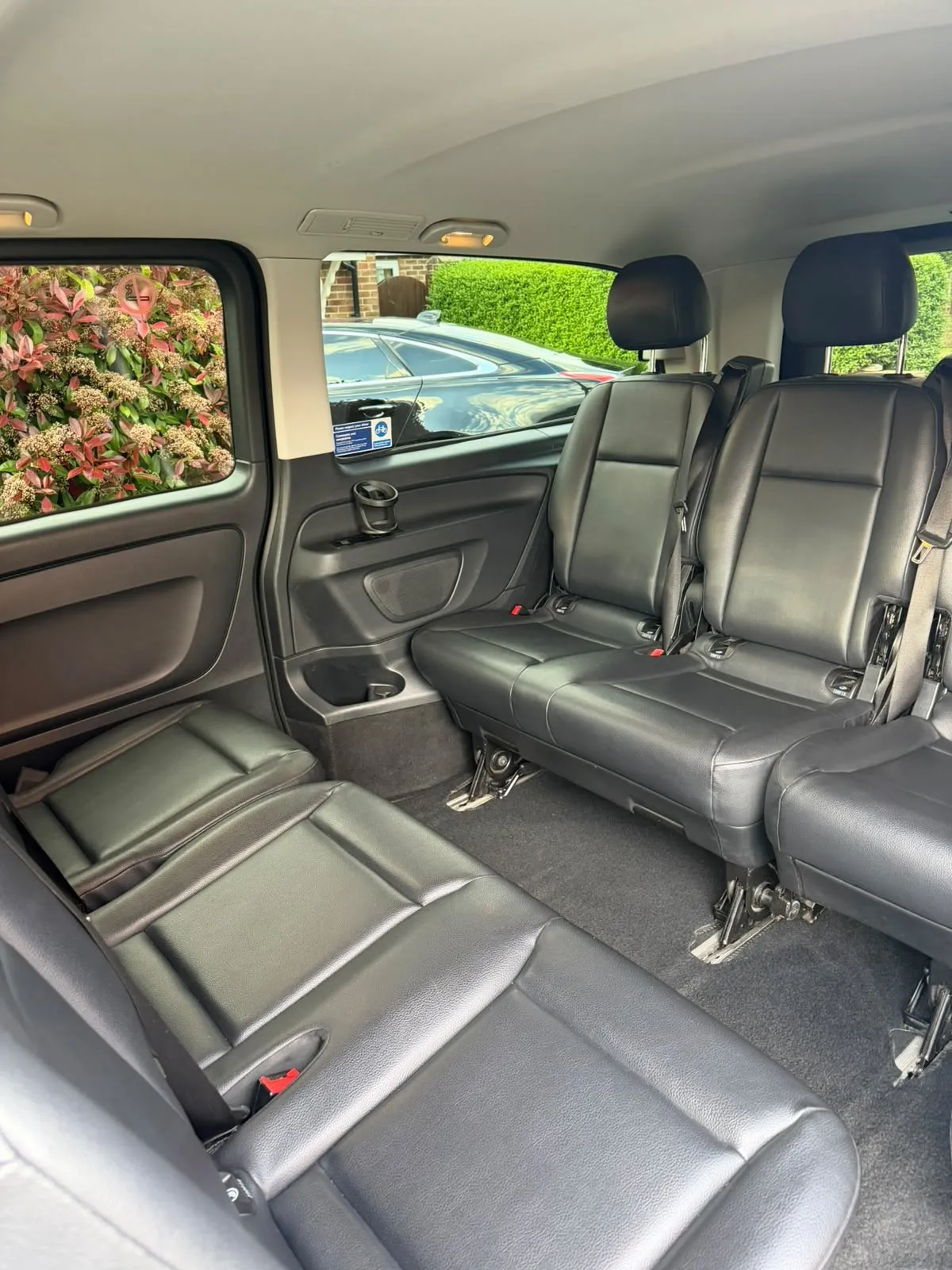 Seats in the people carrier set for a long journey