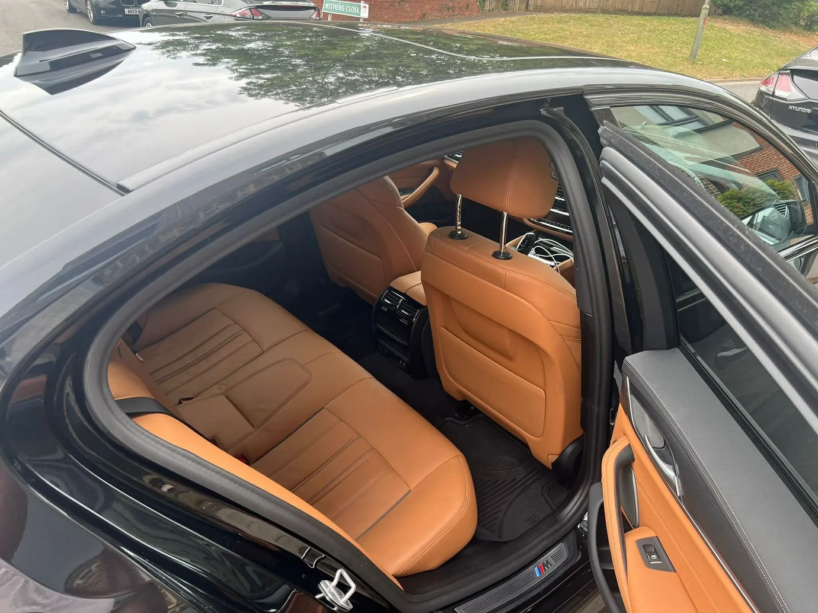 Tan leather rear seats